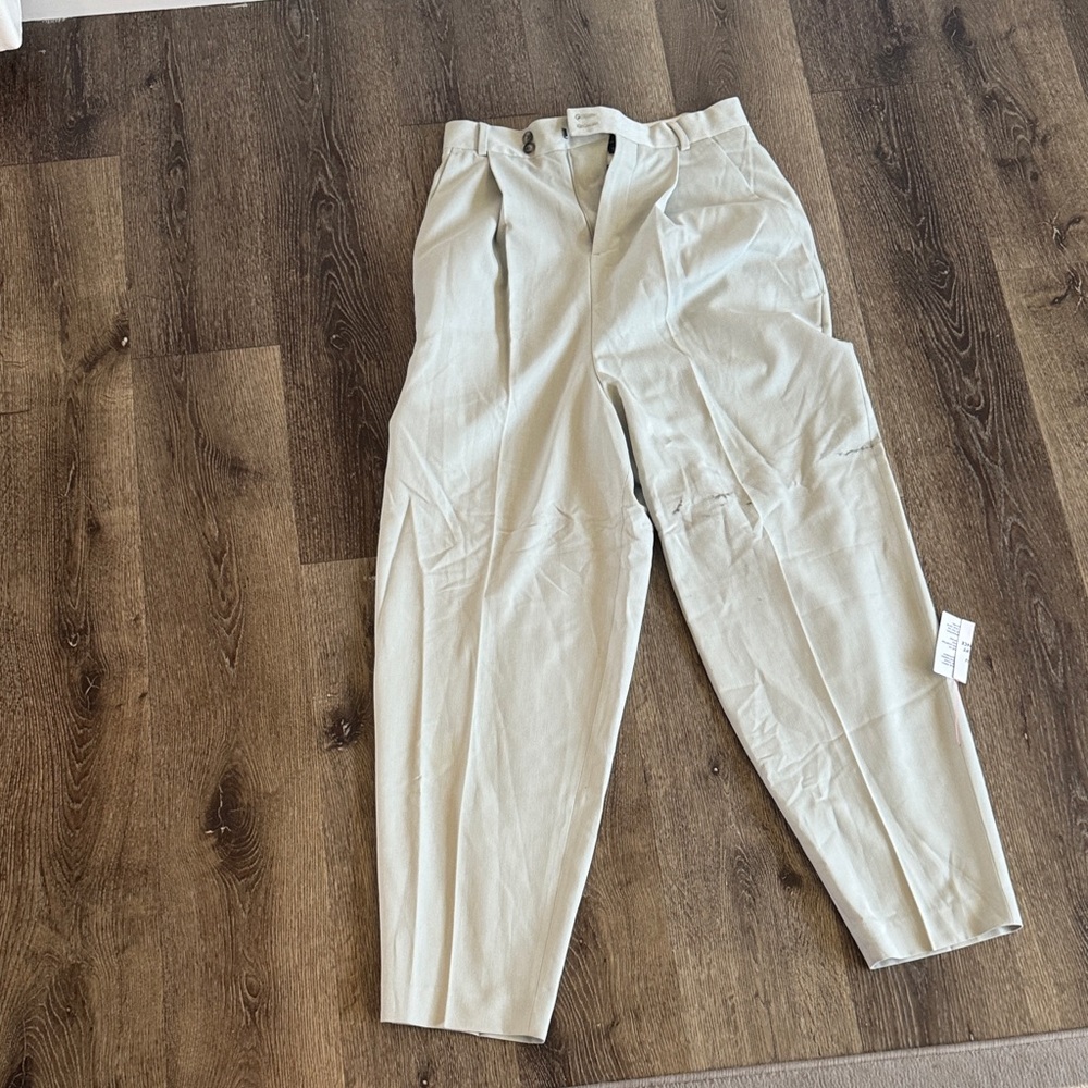 ASOS Men's Light Beige Pleated Chinos